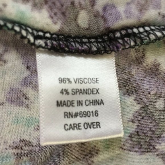 Laura Ashley Knit Top Women Large Stretch 1/4 snap 3/4 Sleeve Multi-color - Picture 7 of 8